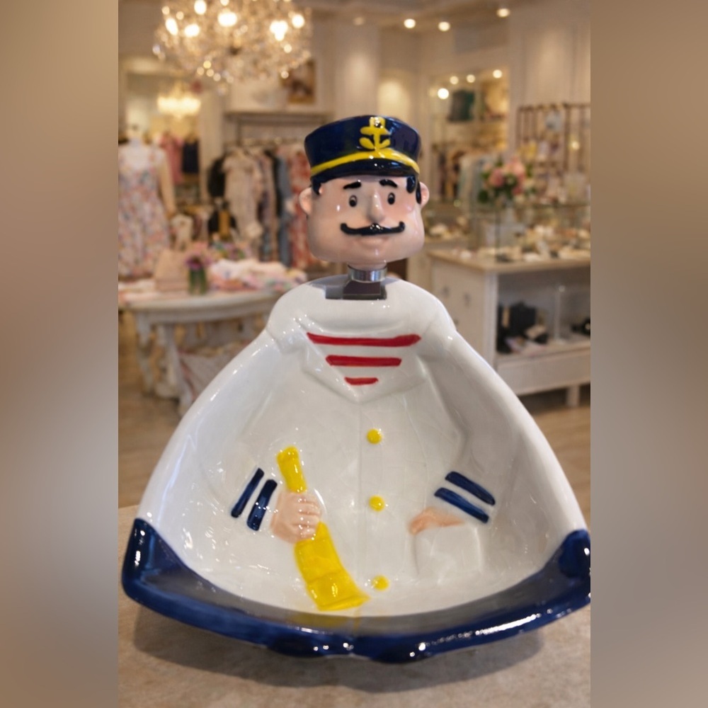 ☀️Ceramic Nautical Captain Spreader Set Sailor Dish with Spreader knife